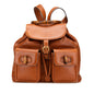 Gucci Leather Bamboo Drawstring Backpack