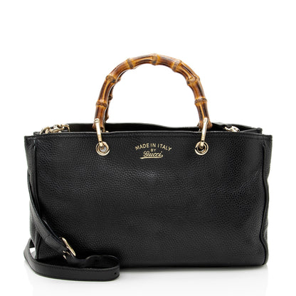 Gucci Leather Bamboo Medium Shopper Tote