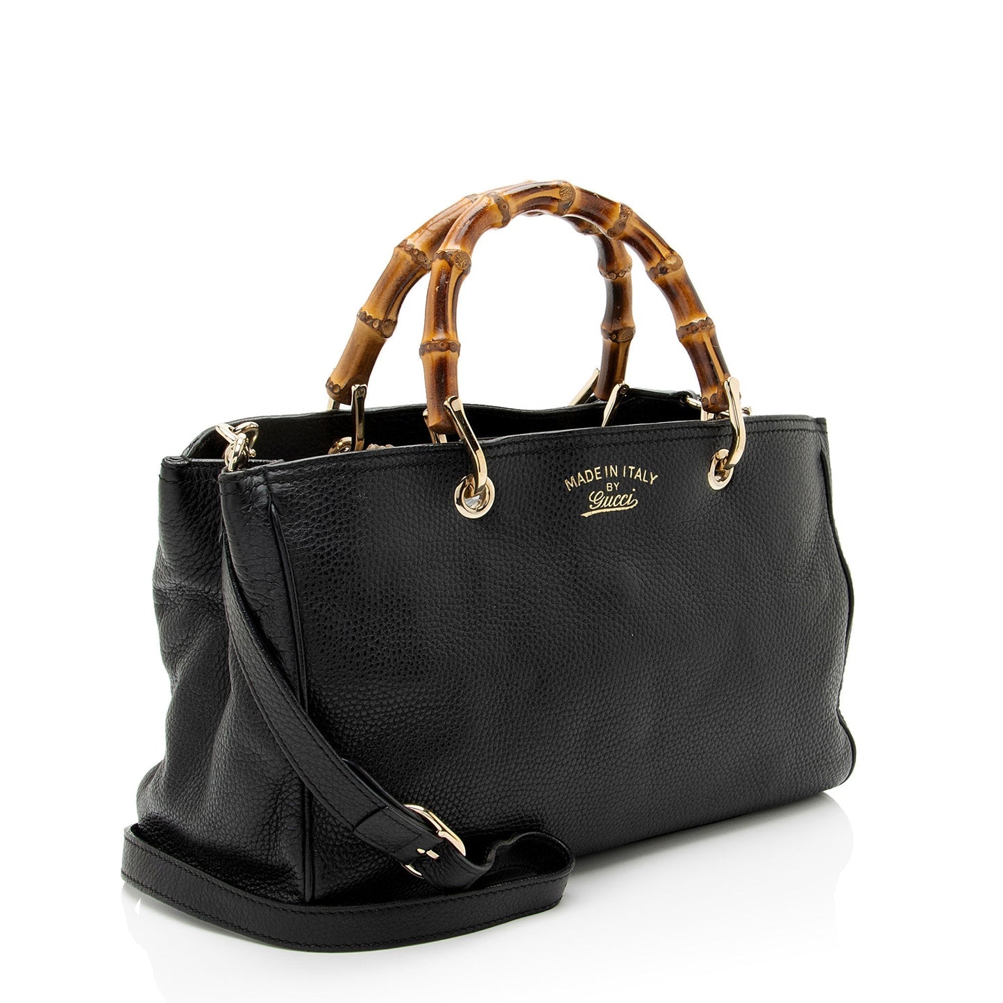 Gucci Leather Bamboo Medium Shopper Tote