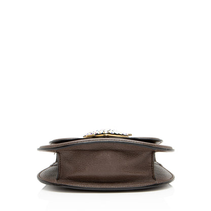 Gucci Leather Crystal Heart Linea Totem Small Crossbody