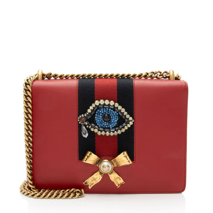 Gucci Leather Evil Eye Chain Medium Shoulder Bag