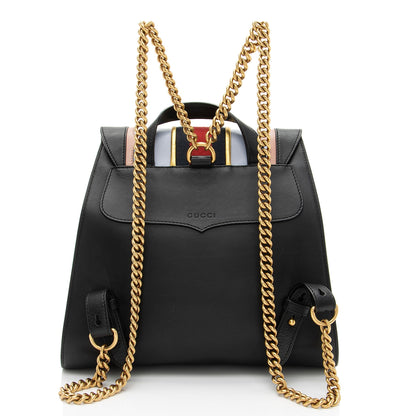 Gucci Leather GG Marmont Web Heart Star Flap Chain Backpack