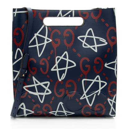 Gucci Leather Ghost Medium Tote