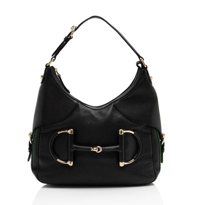 Gucci Leather Web Heritage Horsebit Large Hobo (SHF-yRvuke)
