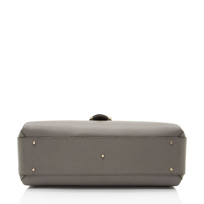 Gucci Leather Interlocking G Medium Top Handle