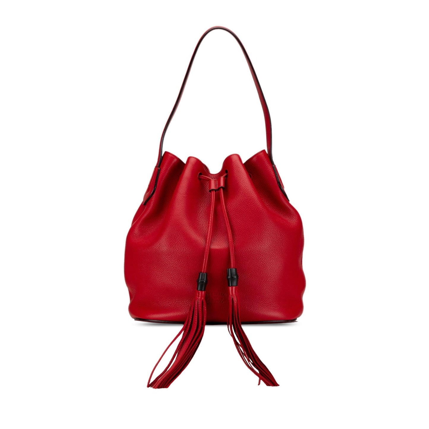 Gucci Leather Tassel Bucket Bag (SHG-uZdZdK)