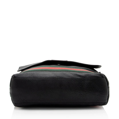 Gucci Leather Signature Web Messenger (SHF-6F03zC)