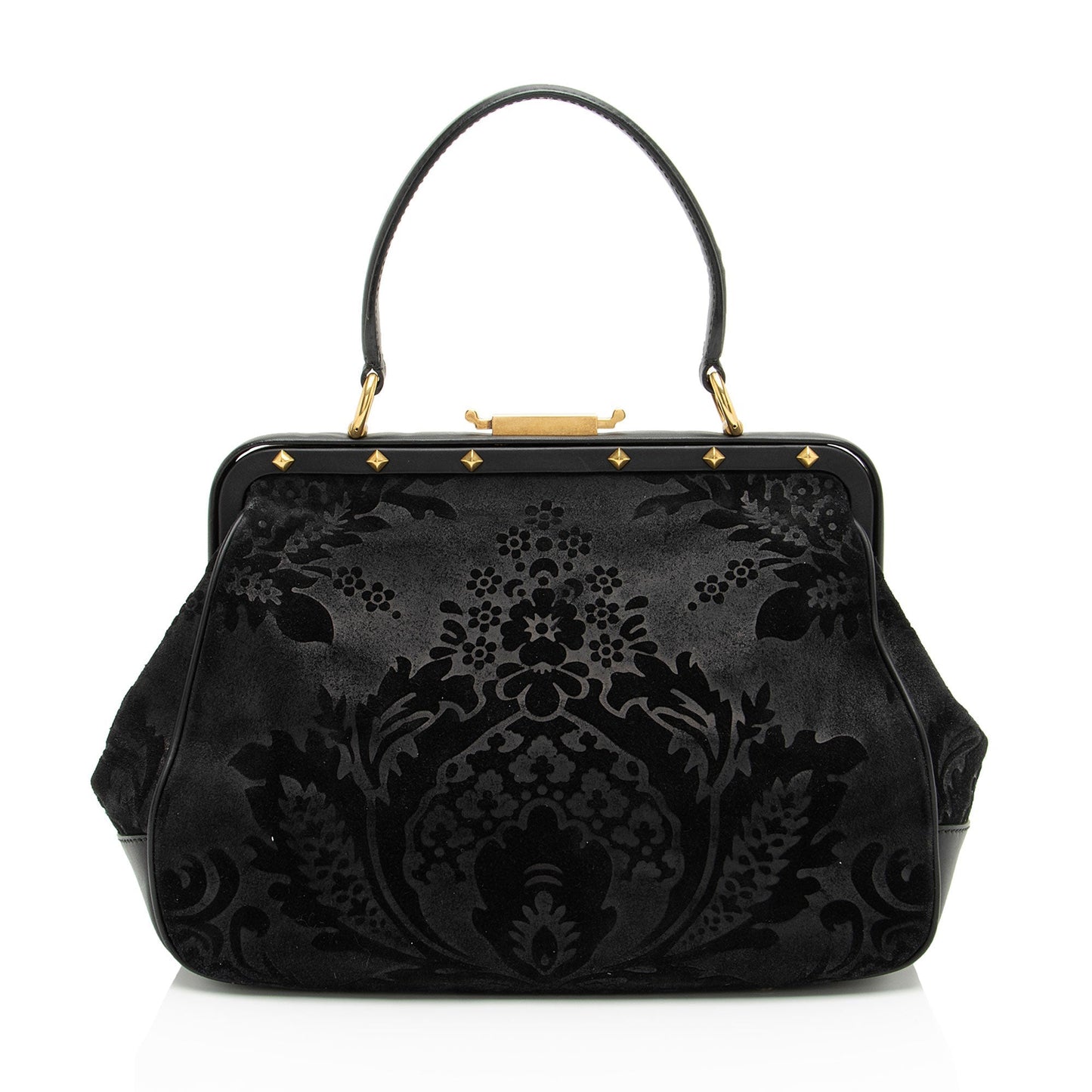Gucci Leather Velvet Stirrup Top Handle