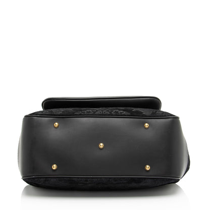 Gucci Leather Velvet Stirrup Top Handle