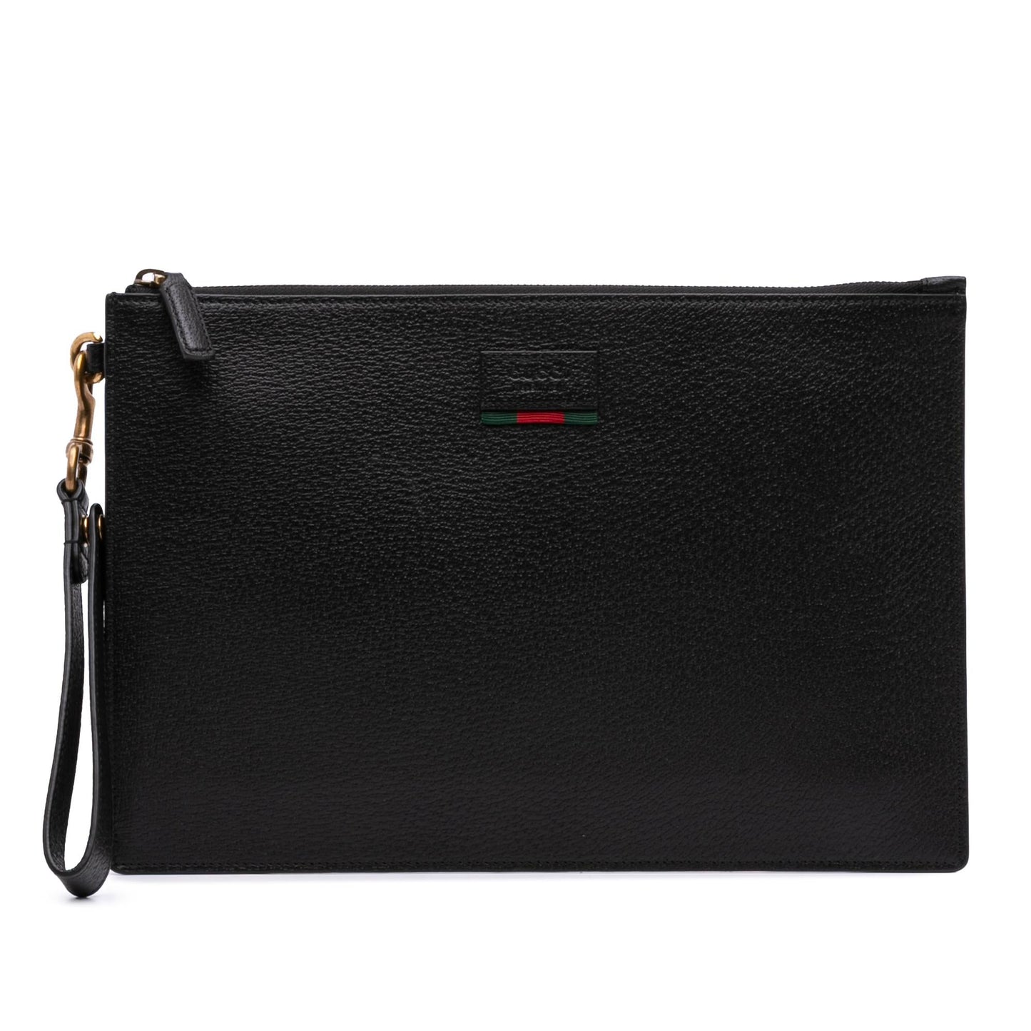 Gucci Leather Web Agora Clutch