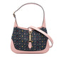 Gucci Limited Edition Small GG Embroidered Denim Floral Jackie 1961 Crossbody