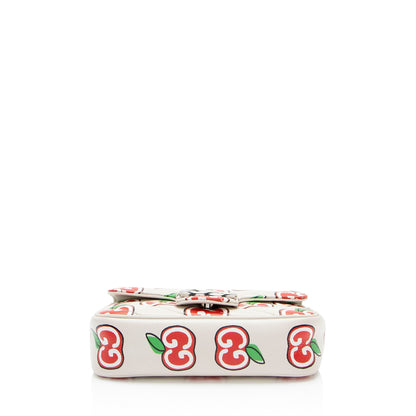 Gucci Matelasse Leather Apple GG Marmont Mini Flap Bag