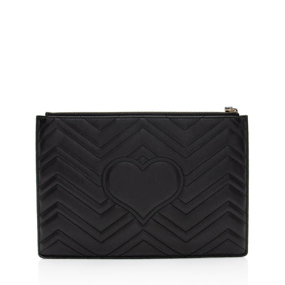 Gucci Matelasse Leather GG Marmont Animal Studs Clutch