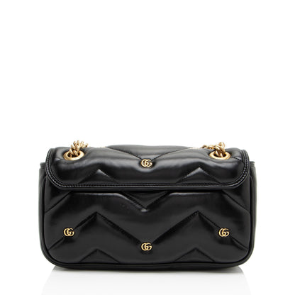 Gucci Matelasse Leather GG Marmont GG Studded Small Flap Bag