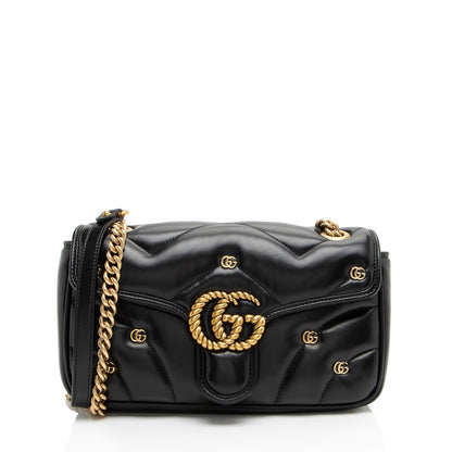 Gucci Matelasse Leather GG Marmont GG Studded Small Flap Bag
