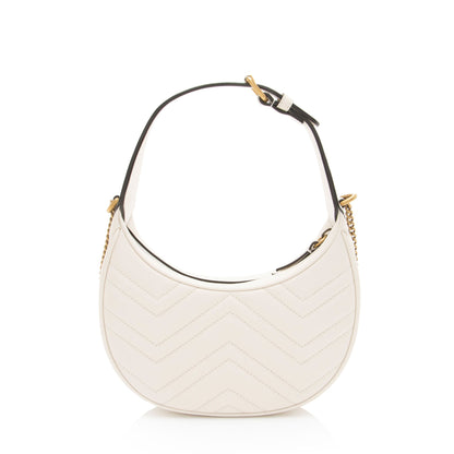 Gucci Matelasse Leather GG Marmont Half Moon Mini Shoulder Bag