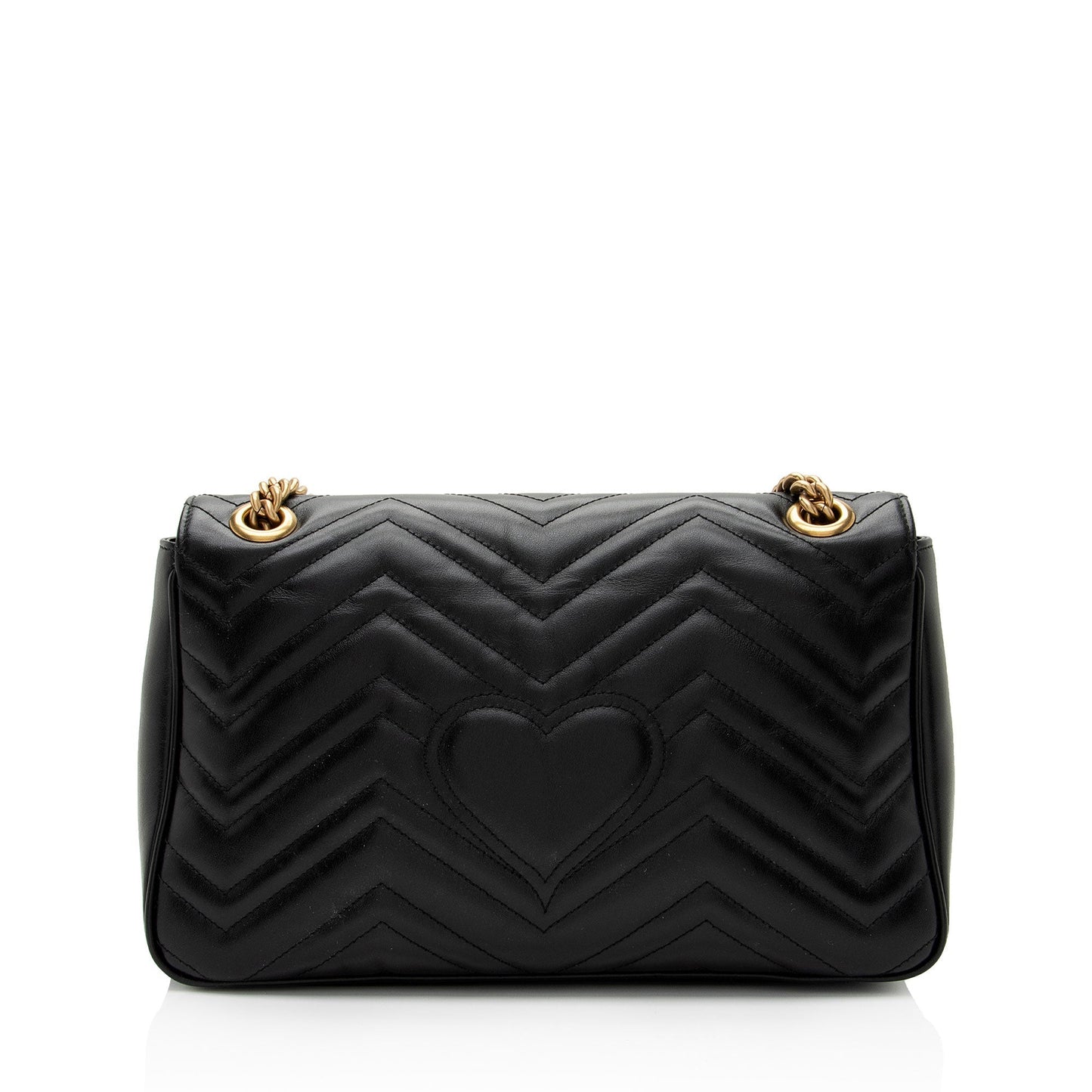 Gucci Matelasse Leather GG Marmont Medium Flap Bag (SHF-maxMO9)
