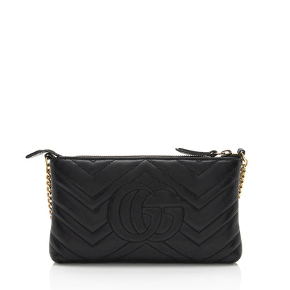 Gucci Matelasse Leather GG Marmont Mini Chain Bag (SHF-0W5BH4)