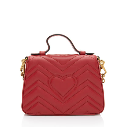 Gucci Matelasse Leather GG Marmont Mini Top Handle (SHF-JQUu1n)
