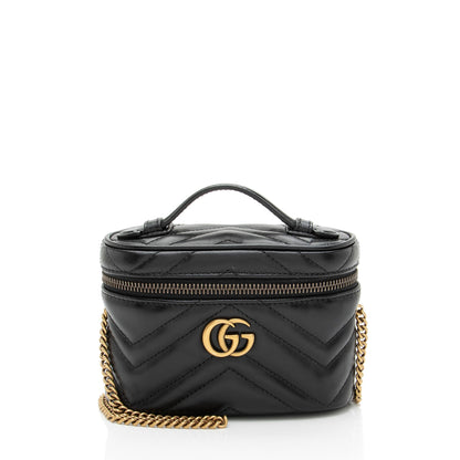 Gucci Matelasse Leather GG Marmont Mini Vanity Top Handle
