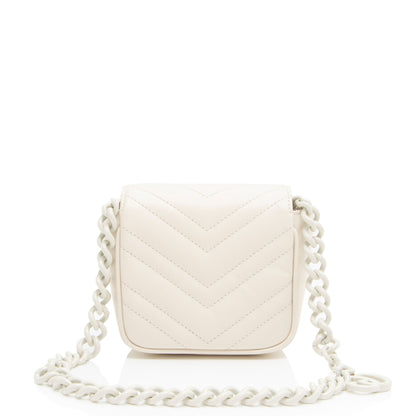 Gucci Matelasse Leather GG Marmont Monochrome Square Chain Belt Bag