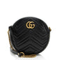 Gucci Matelasse Leather GG Marmont Round Mini Shoulder Bag (SHF-zohuy0)