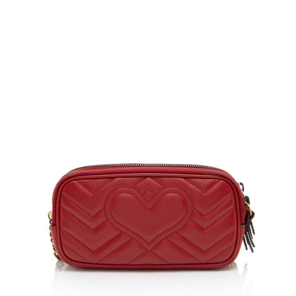 Gucci Matelasse Leather GG Marmont Triple-Zip Mini Bag