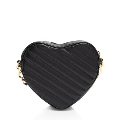 Gucci Matelasse Leather Interlocking G Heart Mini Shoulder Bag (SHF-j5rydx)