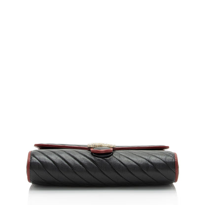 Gucci Matelasse Leather Torchon GG Marmont Clutch (SHF-GnVwkR)