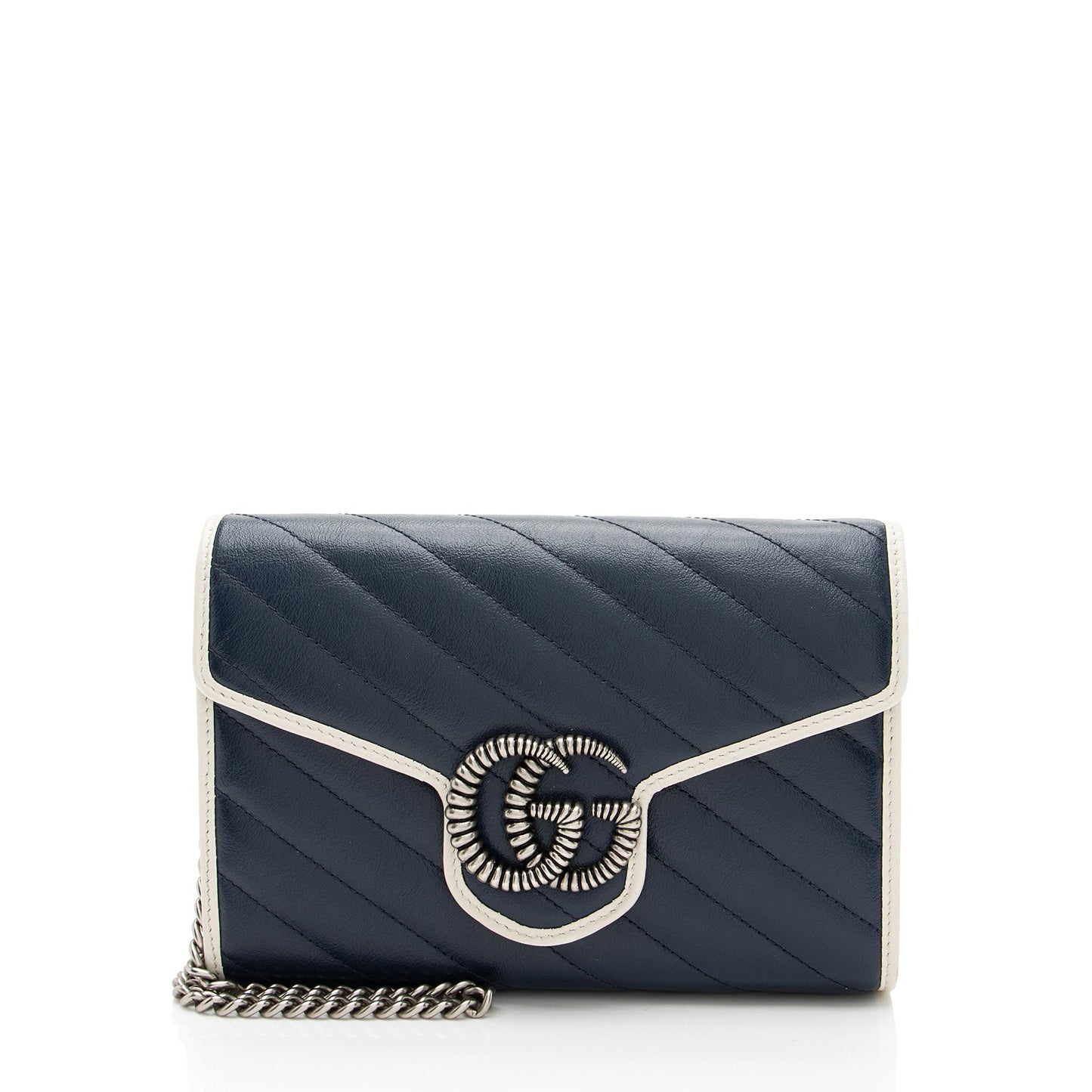 Gucci Matelasse Leather Torchon GG Marmont Mini Chain Bag