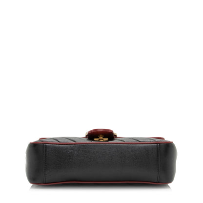 Gucci Matelasse Leather Torchon GG Marmont Small Flap Bag