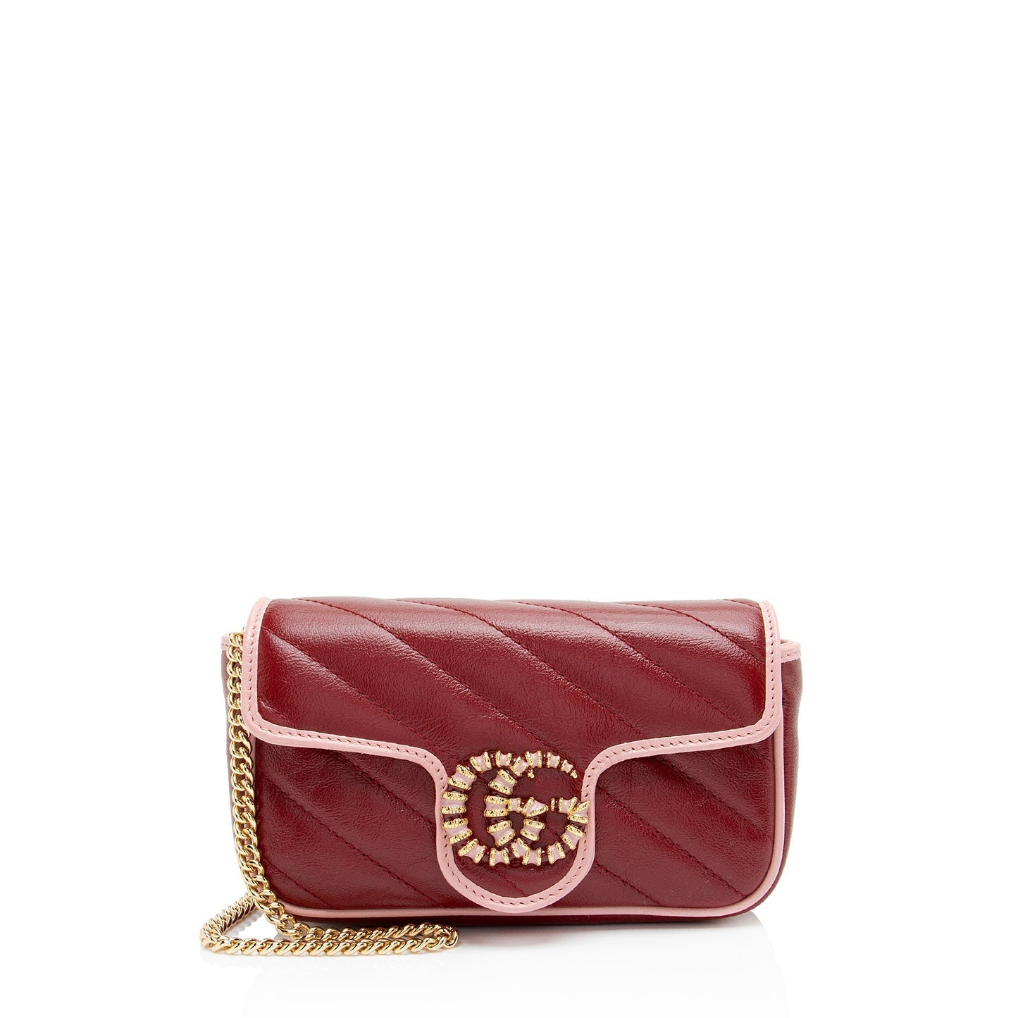 Gucci Matelasse Leather Torchon GG Marmont Super Mini Flap Bag