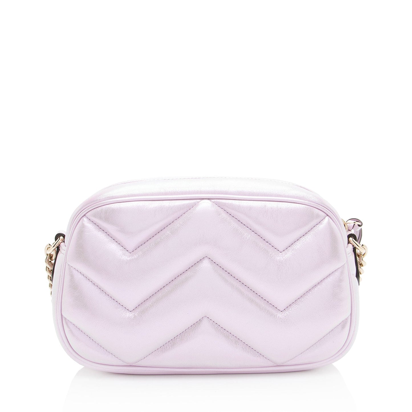 Gucci Matelasse Padded Iridescent Leather GG Marmont Small Camera Bag