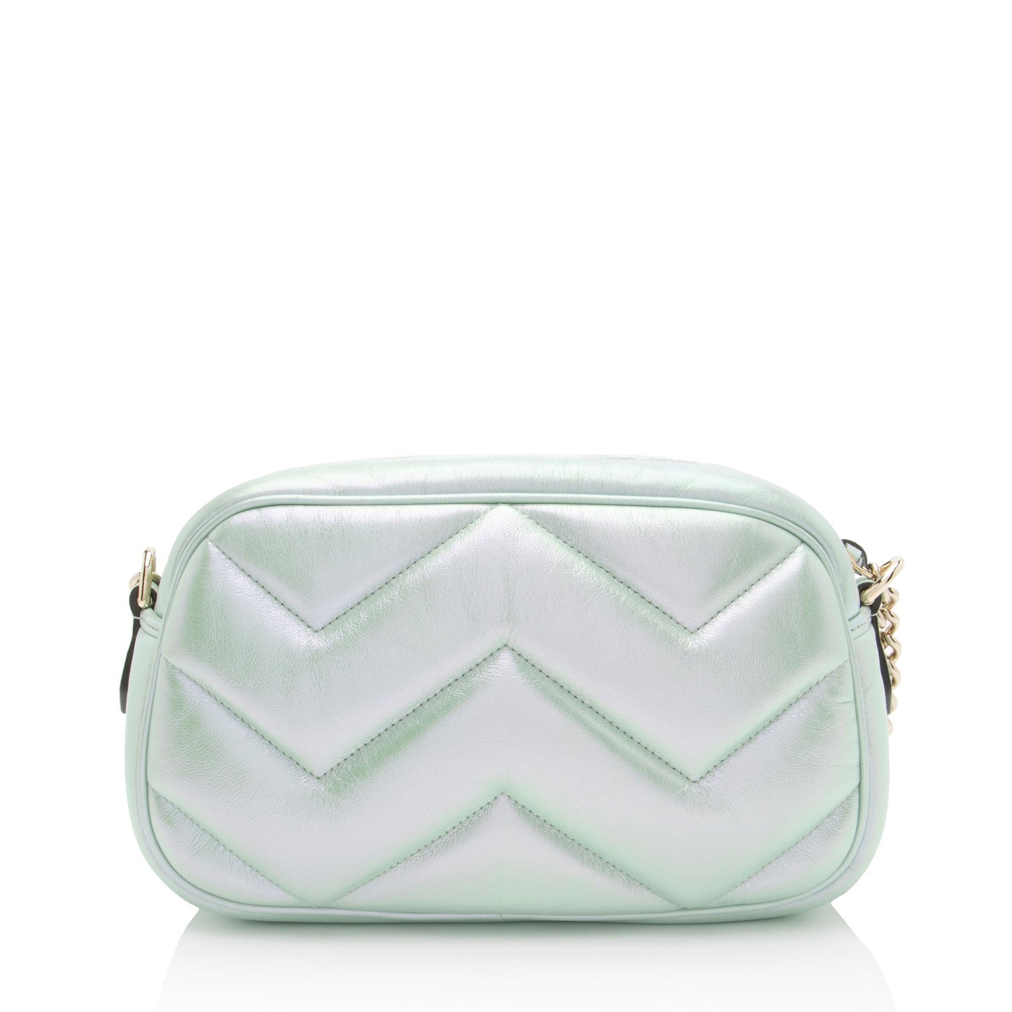 Gucci Matelasse Padded Iridescent Leather GG Marmont Small Camera Bag