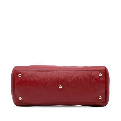 Gucci Medium Calfskin Bamboo Shopper Satchel