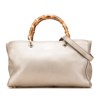 Gucci Medium Calfskin Bamboo Shopper Satchel