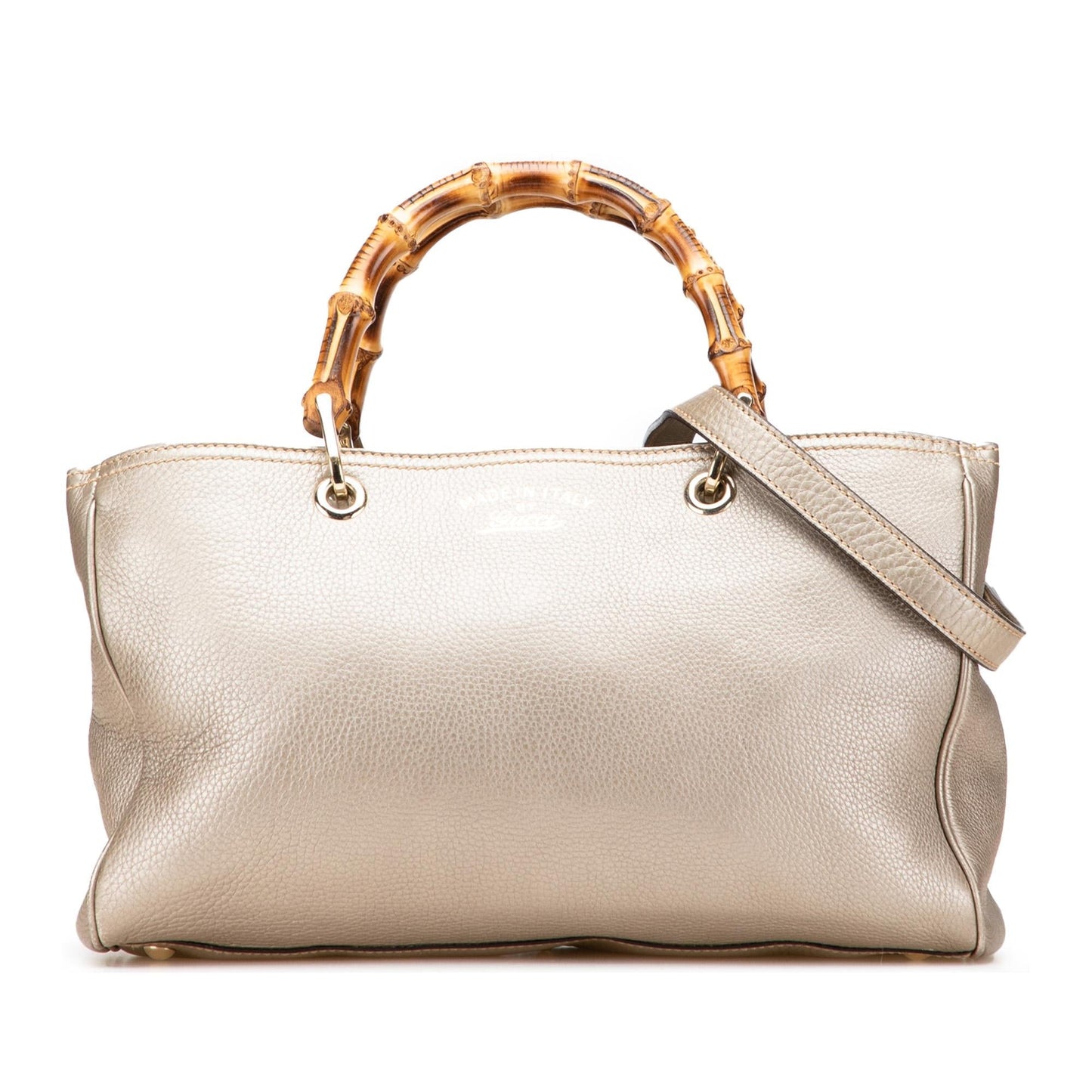 Gucci Medium Calfskin Bamboo Shopper Satchel