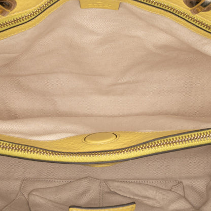 Gucci Medium Calfskin Bamboo Shopper Satchel