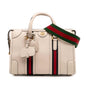 Gucci Medium Calfskin Web Bauletto Top Handle Bag