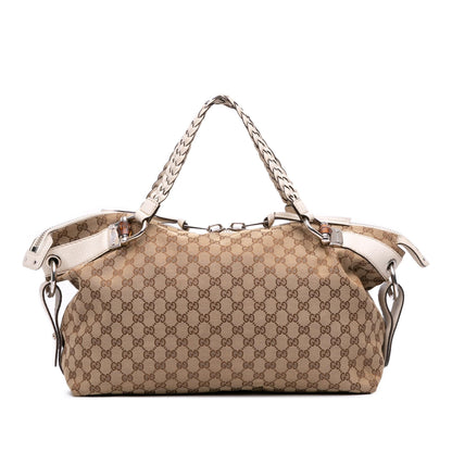 Gucci Medium GG Canvas Bamboo Bar Tote