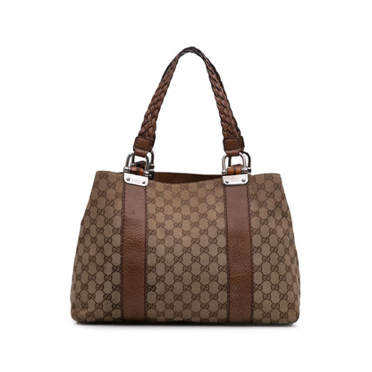 Gucci Medium GG Canvas Bamboo Libeccio Tote