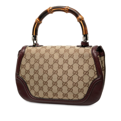 Gucci Medium GG Canvas New Bamboo Top Handle Bag