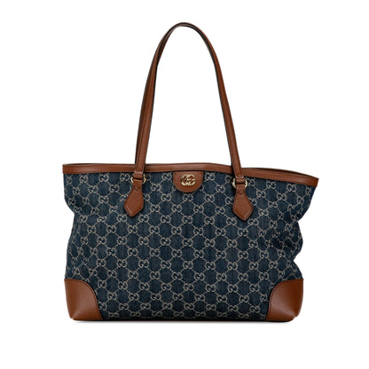 Gucci Medium GG Denim Ophidia Shopping Tote (SHG-qnGa5Q)