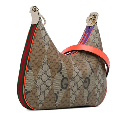 Gucci Medium GG Supreme Multicolor Patchwork Attache Crossbody (SHG-LfuVAP)