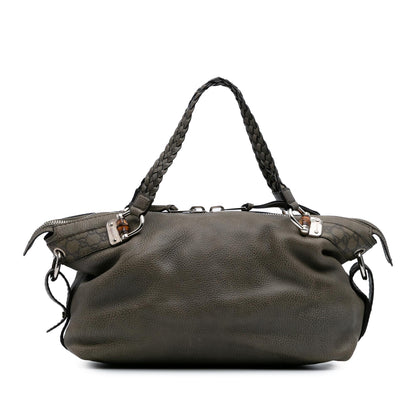Gucci Medium Leather Bamboo Bar Tote