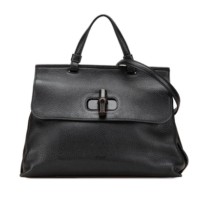 Gucci Medium Leather Bamboo Daily Satchel