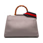 Gucci Medium Leather Bamboo Nymphaea Satchel