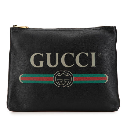 Gucci Medium Leather Logo Portfolio Clutch