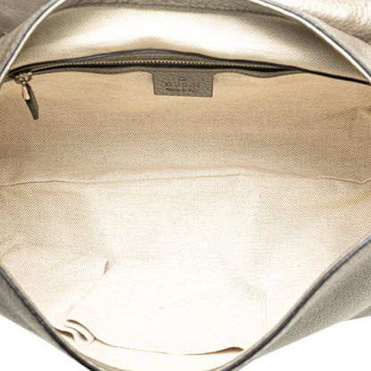 Gucci Medium Leather Techno Horsebit Flap Shoulder Bag
