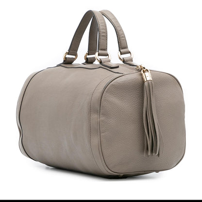 Gucci Medium Pebbled Calfskin Soho Boston Bag
